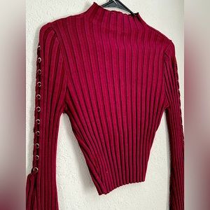 Striped Long Sleeve Crop Top